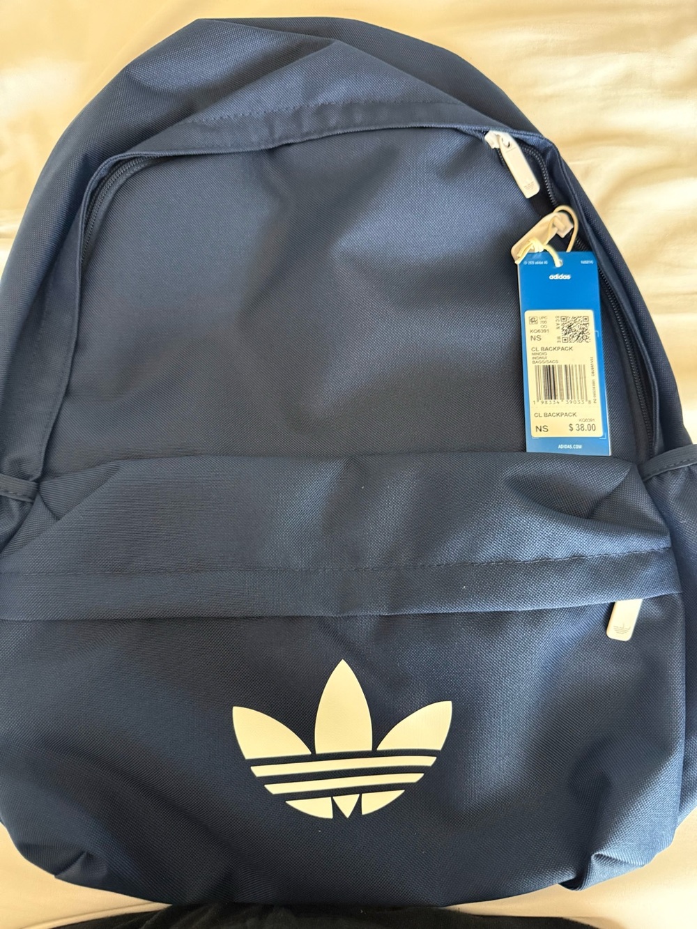 adidas Navy Blue Trefoil Classic Backpack with White Logo